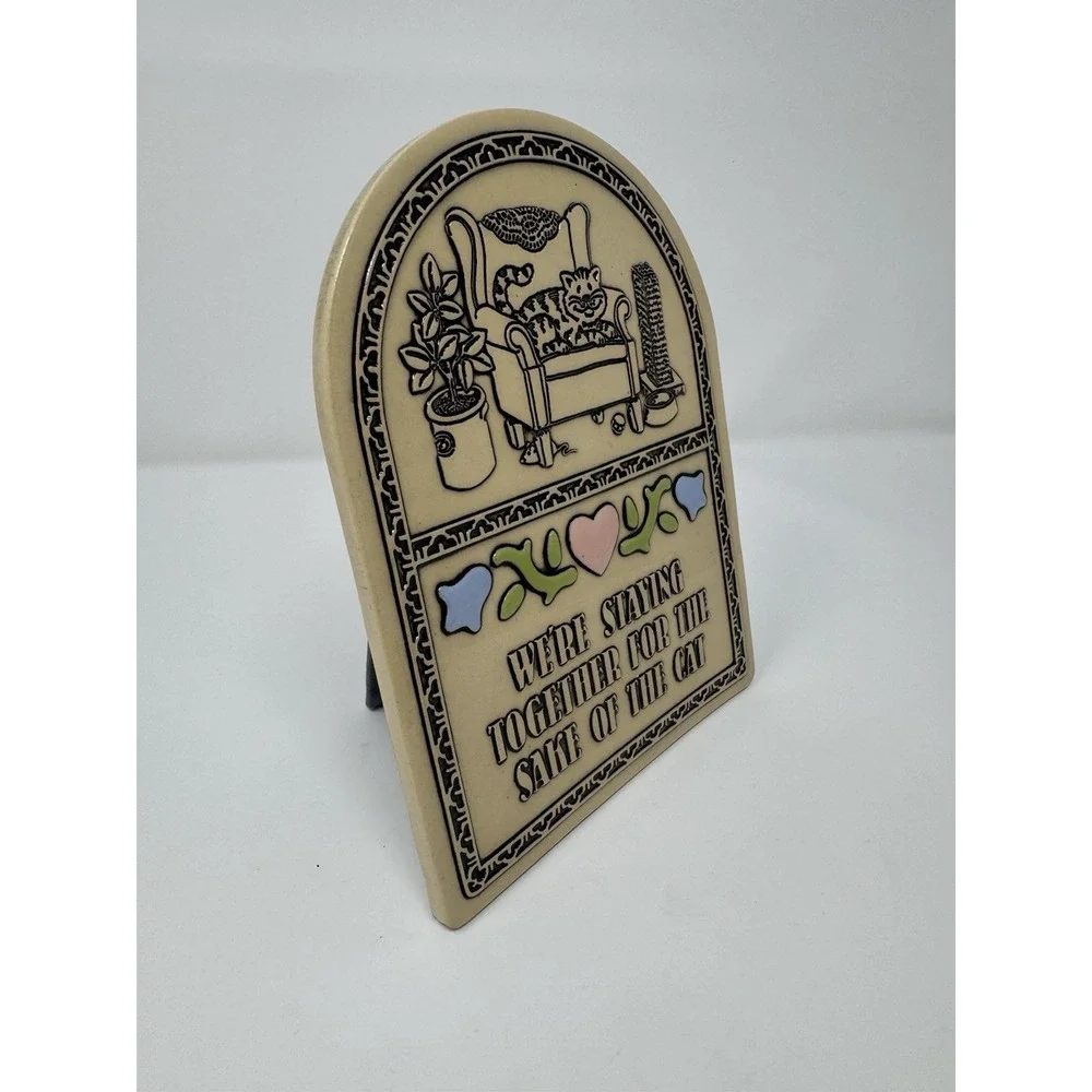 VTG Trinity Pottery Wall Plaque 1987 Funny  Cute 